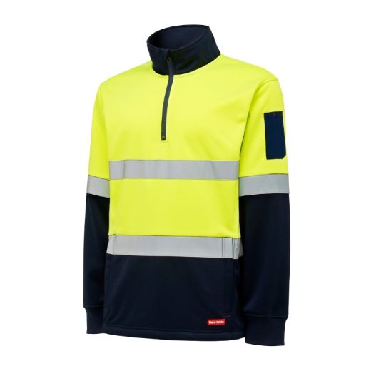 Picture of HI VIS 2TONE 1/4 ZIP BRUSHED FLEECE JUMPER WITH TAPE